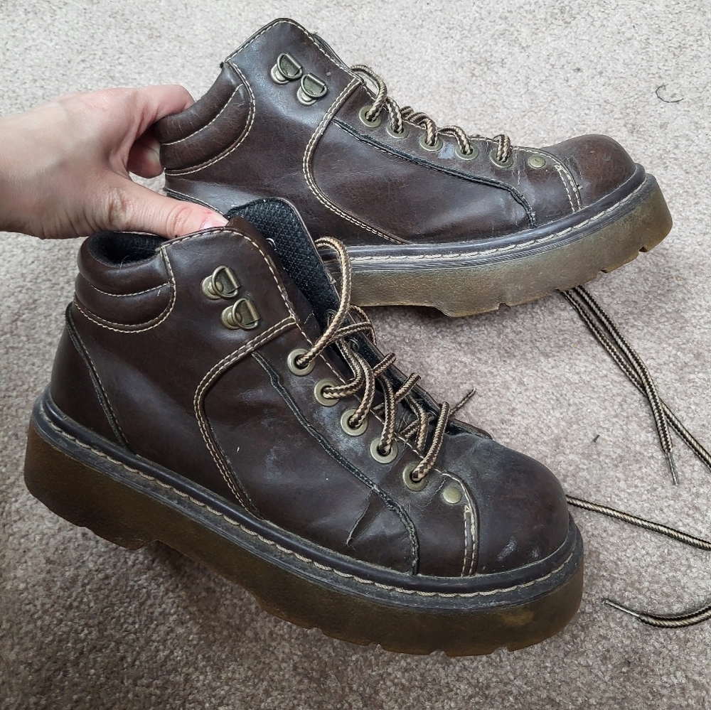 Chunky lace up boots
